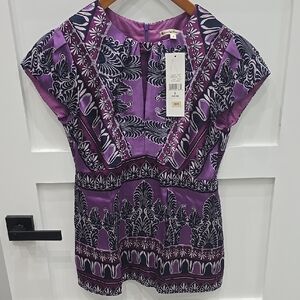 Purple and Black Women's Top